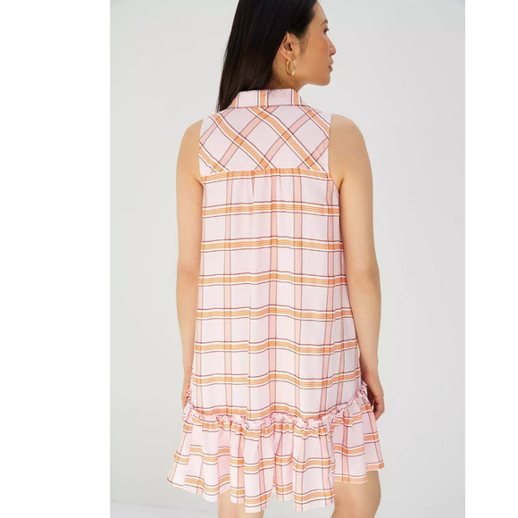 New Anthropologie Maeve Flounced Tunic Mini Dress $148 PLUS 1X Pink Shirtdress - Picture 6 of 6